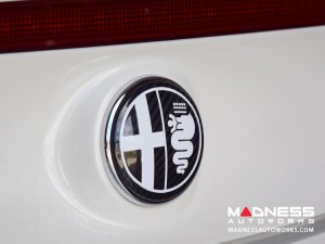 Alfa Romeo 4C Carbon Fiber Badge Cover Kit - Alfa Romeo Logo in White Alfa Romeo 4C Carbon Fiber Badge Cover Kit - Alfa Romeo Logo in White